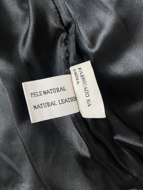 Vintage Leather jacket with silver zipper