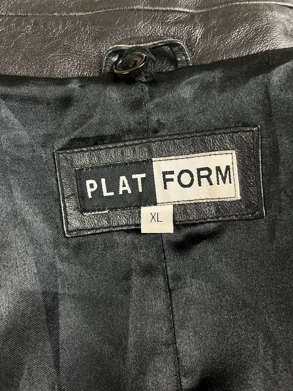 Vintage Leather jacket with silver zipper