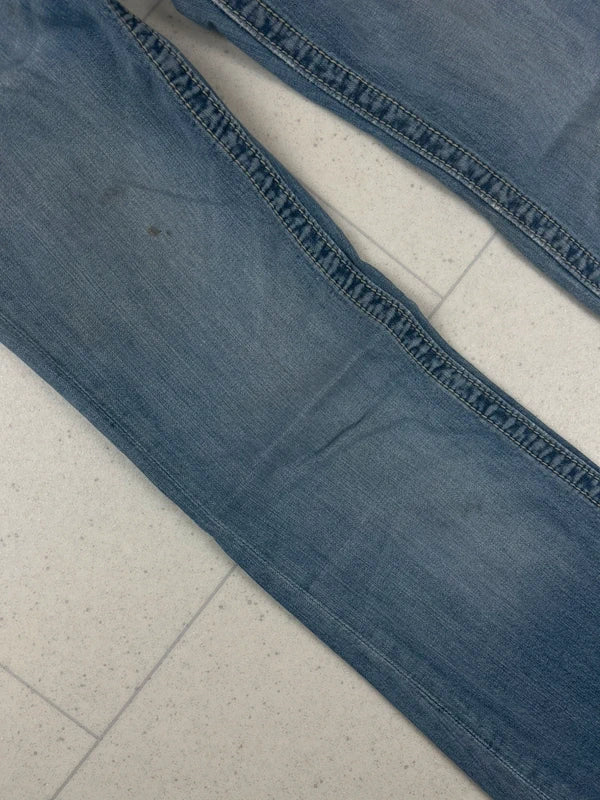 Y2k Low waist Miss me flared jeans with cross embellishments