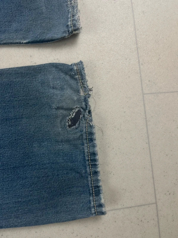 Y2k Low waist Miss me flared jeans with cross embellishments