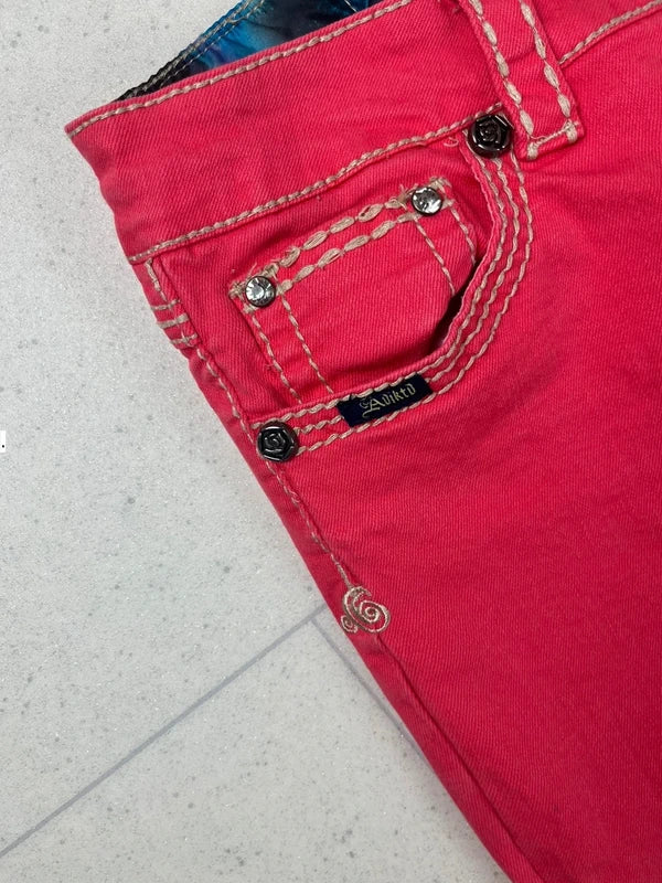 Y2k Low waist bootcut jeans with embroidery