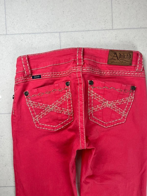 Y2k Low waist bootcut jeans with embroidery