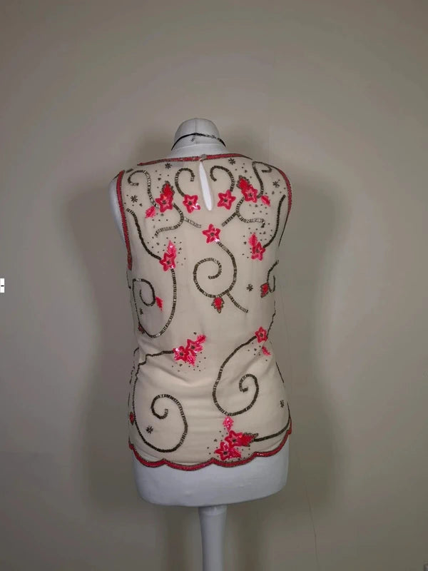 Vintage Beaded sequin embellished Top