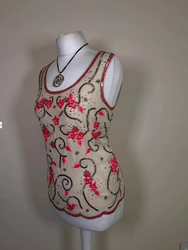 Vintage Beaded sequin embellished Top