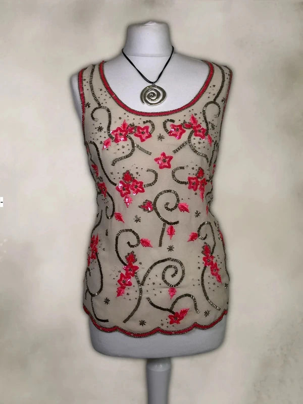 Vintage Beaded sequin embellished Top