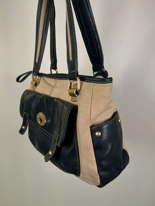 Y2K shoulder bag with gold accents