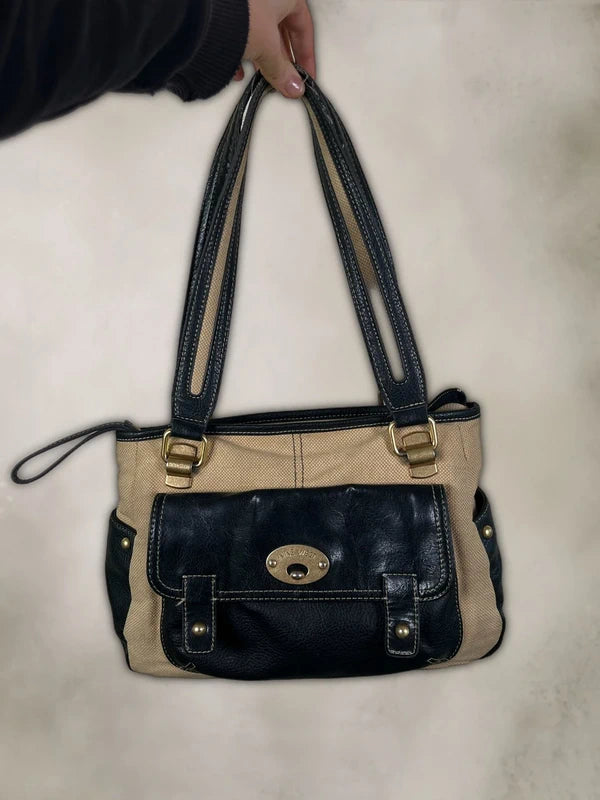 Y2K shoulder bag with gold accents
