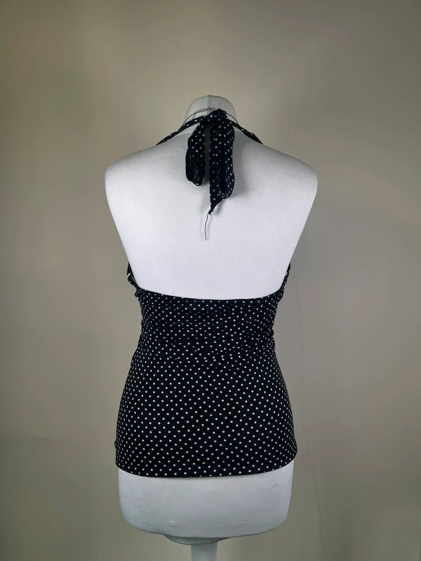 Vintage Y2k Polka dot halter neck Top