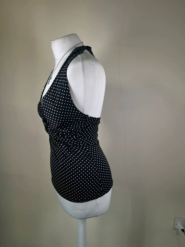 Vintage Y2k Polka dot halter neck Top
