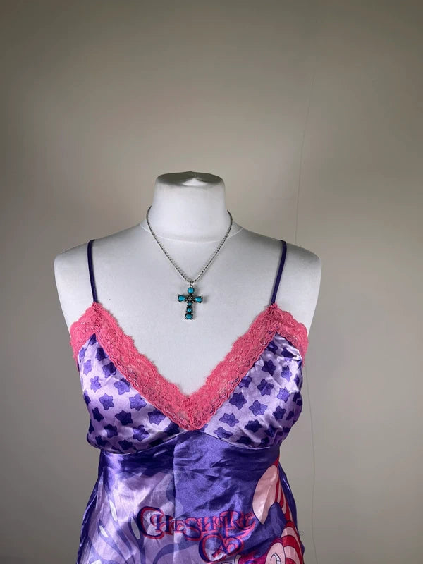 Vintage Y2k Disney Cheshire Cat Lace Cami Top