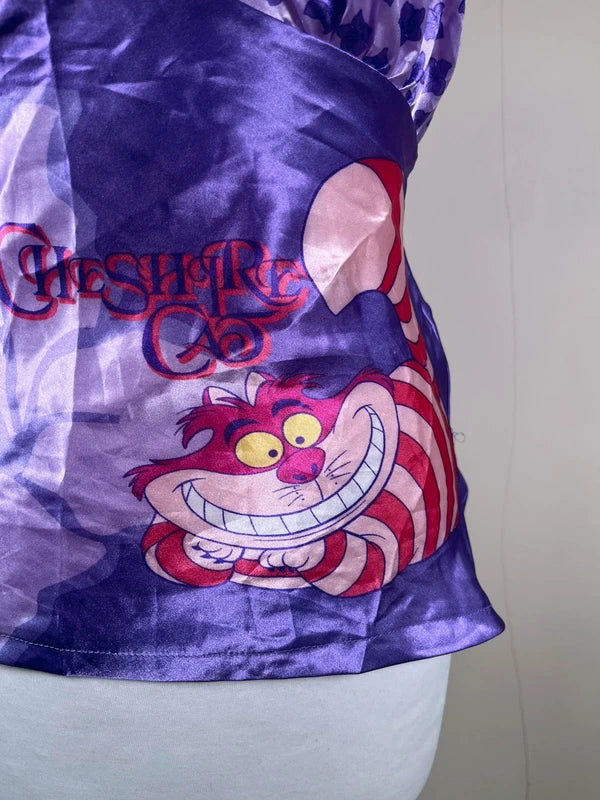 Vintage Y2k Disney Cheshire Cat Lace Cami Top