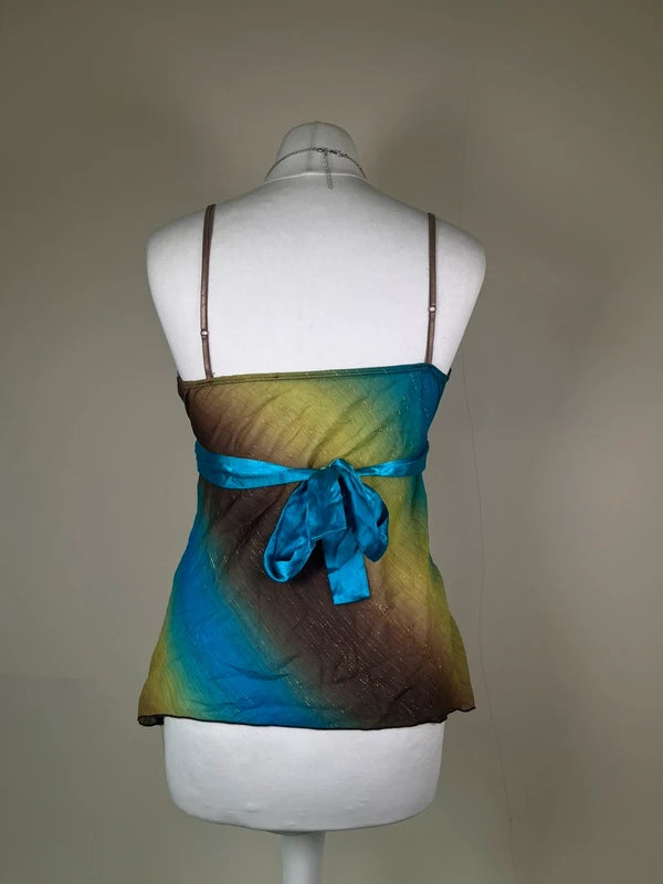 Y2K Ombré Cami Top with sequin detailing and tie back