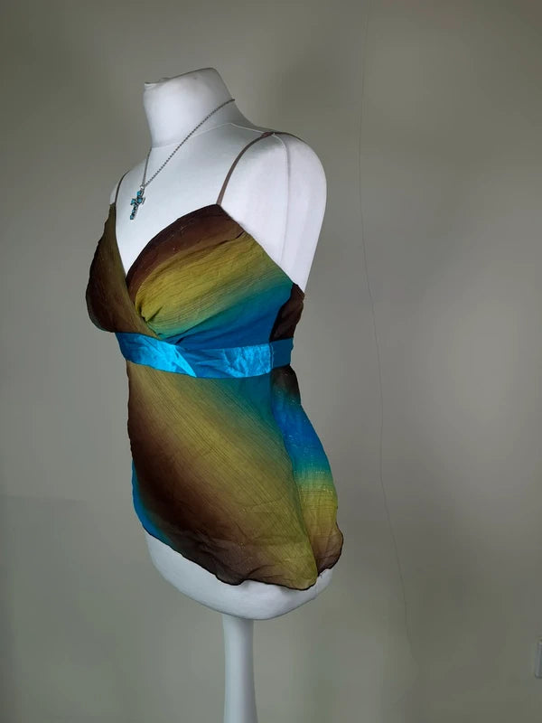 Y2K Ombré Cami Top with sequin detailing and tie back