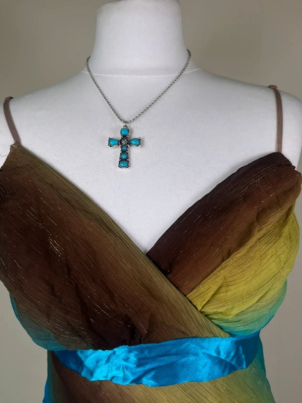 Y2K Ombré Cami Top with sequin detailing and tie back