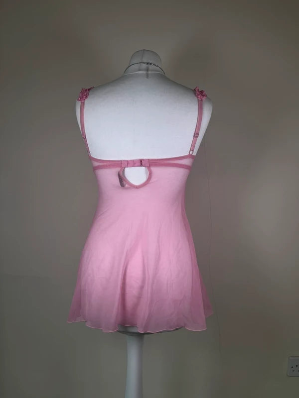 Y2K Floral lace mesh Slip dress