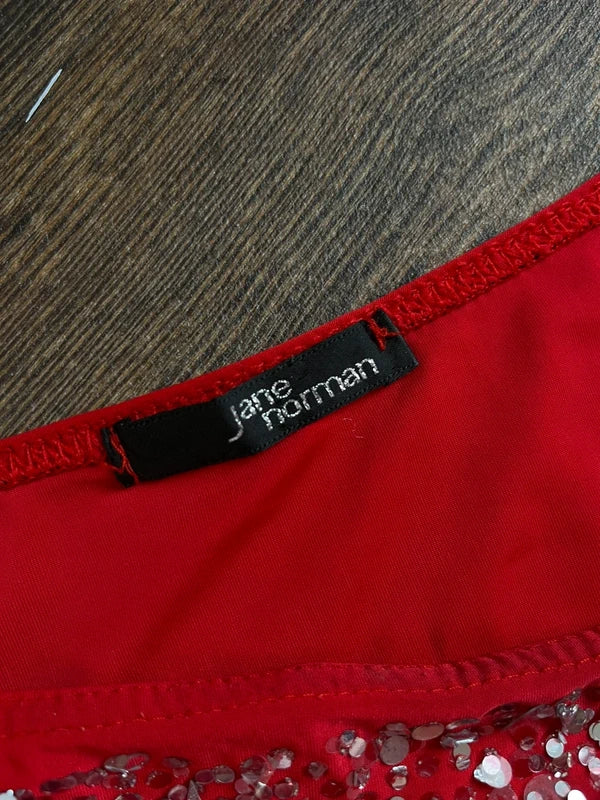 Y2K Jane Norman Halterneck Mini Dress with rhinestone detailing