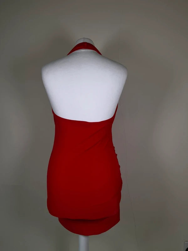 Y2K Jane Norman Halterneck Mini Dress with rhinestone detailing