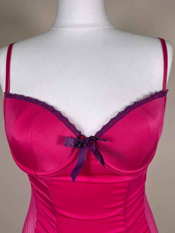 Y2K lace Mesh Babydoll Corset top with frilly detailing