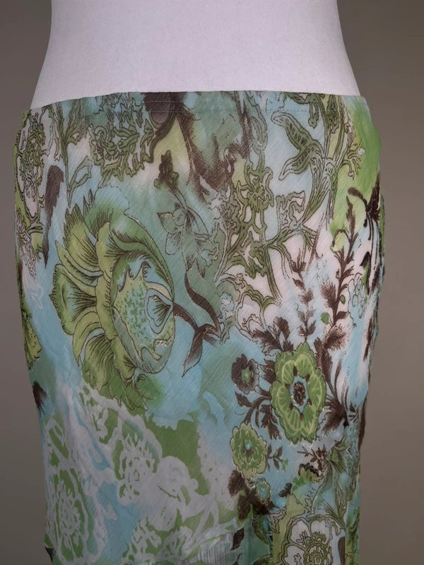 y2k Flowy Floral maxi skirt
