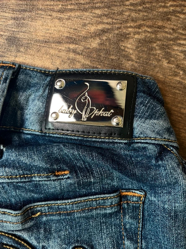 Y2K Vintage Baby Phat Denin mini shorts with embroidery