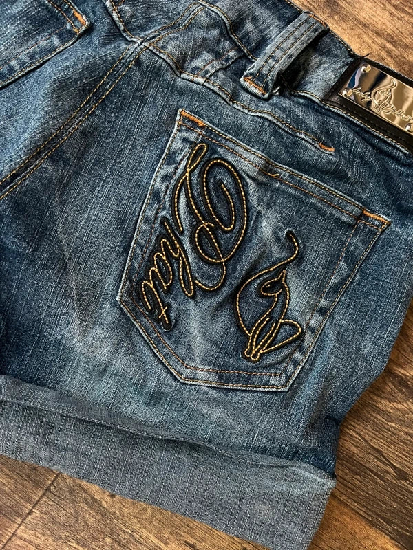 Y2K Vintage Baby Phat Denin mini shorts with embroidery