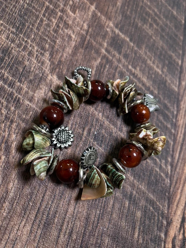 Vintage fairy charm Shell bracelet