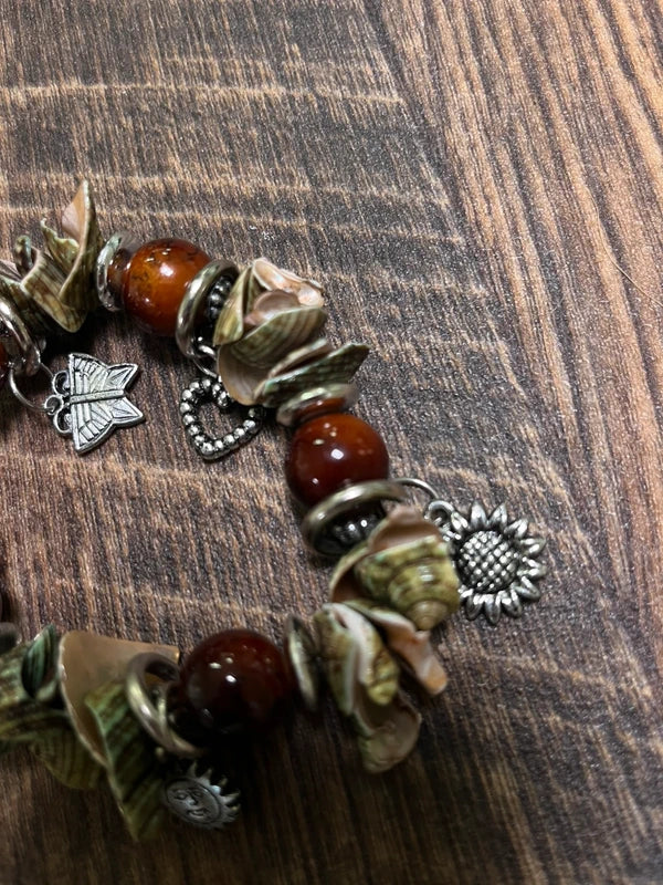 Vintage fairy charm Shell bracelet