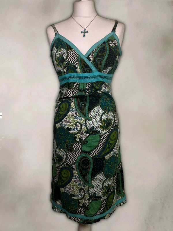 Y2K Paisley / Peacock Dress