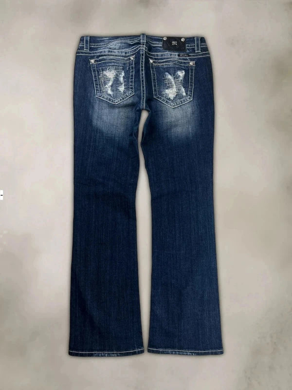 Y2k Low waist distressed Miss me bootcut jeans