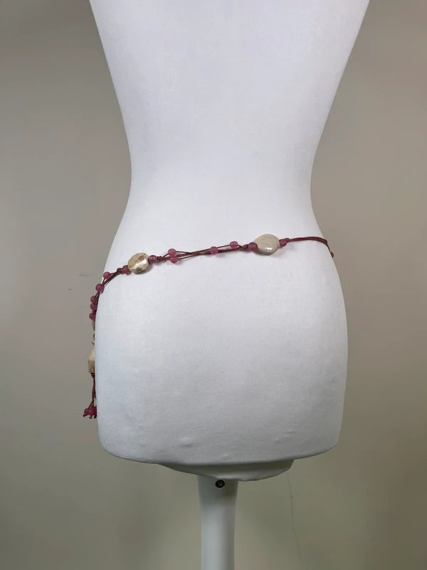 Y2K Vintage pink Beaded Boho belt / Necklace