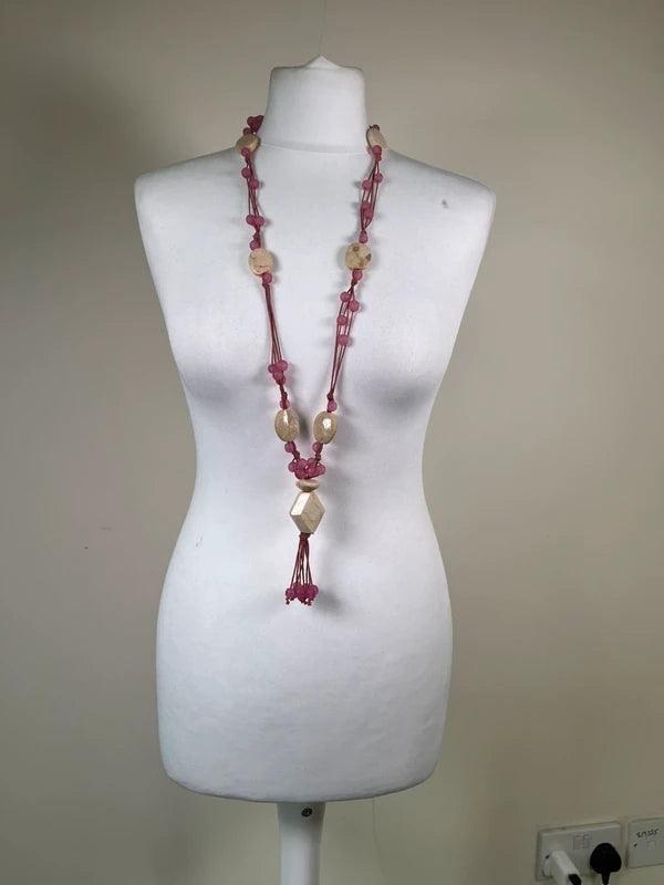 Y2K Vintage pink Beaded Boho belt / Necklace