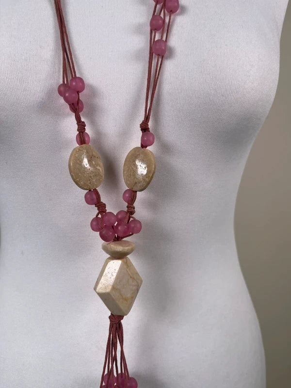 Y2K Vintage pink Beaded Boho belt / Necklace