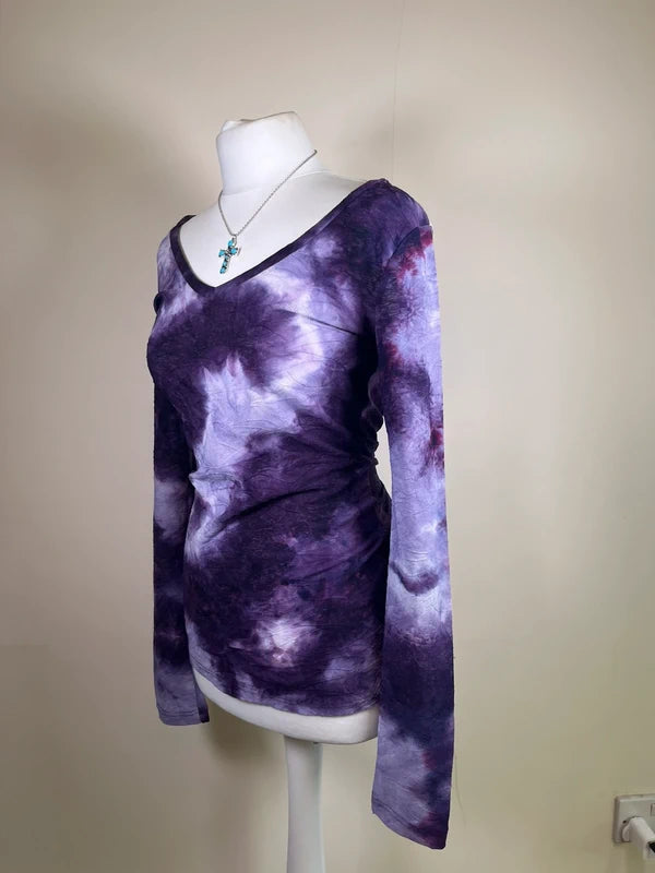 Vintage Y2K Purple Tie dye long sleeve top