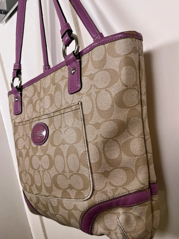 Y2K Vintage Coach Leather Monogram Shoulder Bag