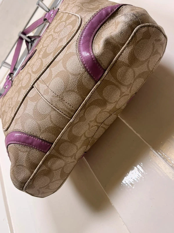 Y2K Vintage Coach Leather Monogram Shoulder Bag