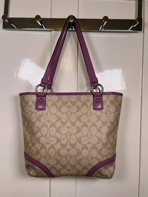 Y2K Vintage Coach Leather Monogram Shoulder Bag