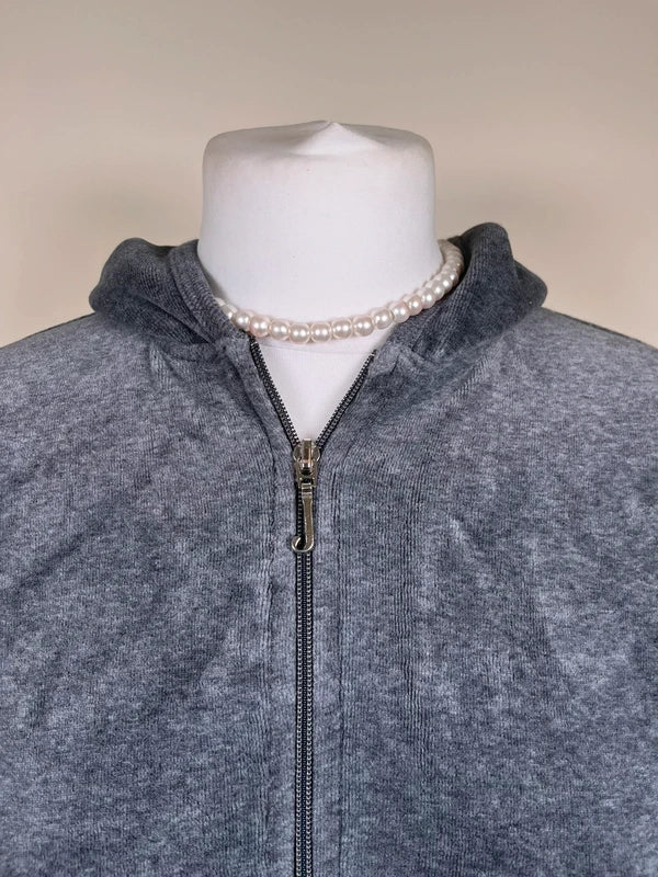 Vintage Y2k Juicy Couture Zip Up Hoodie with Embroidery