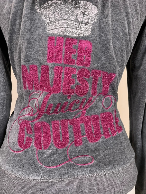 Vintage Y2k Juicy Couture Zip Up Hoodie with Embroidery