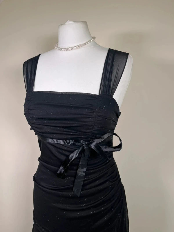 Vintage Y2K Sparkly sequin Midi dress with bow detailing