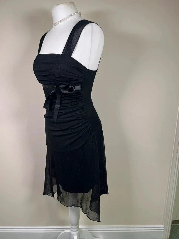 Vintage Y2K Sparkly sequin Midi dress with bow detailing