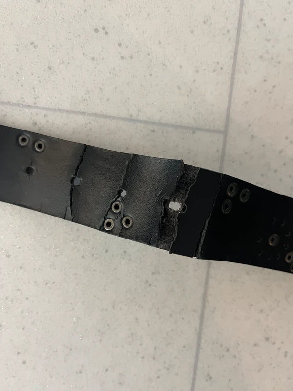 Y2K Black leather Belt with rhinestone buckle