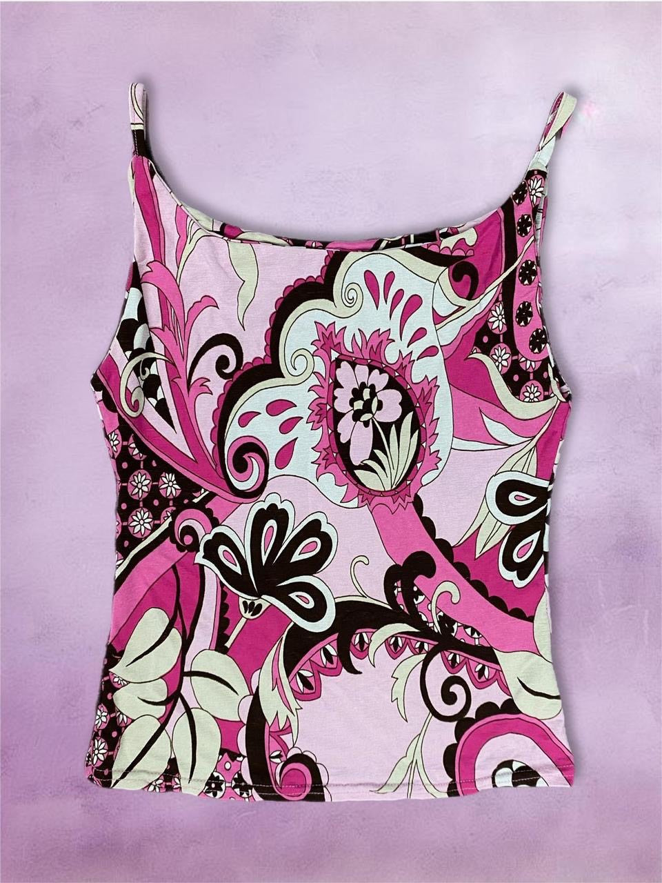 Pink floral cami top