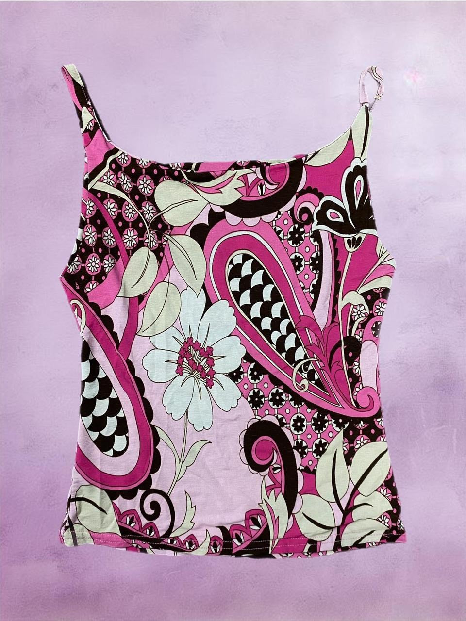 Pink floral cami top