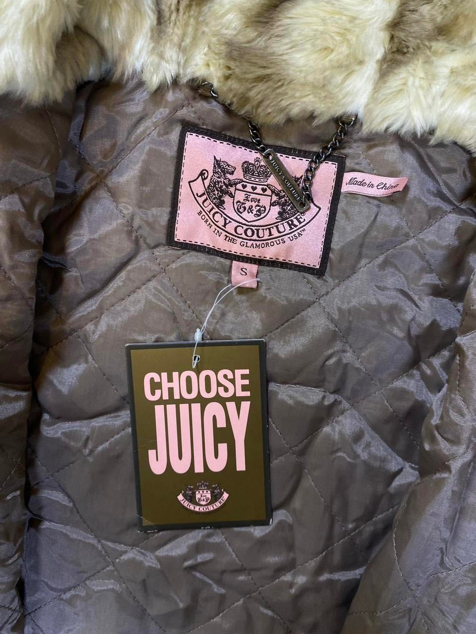 Vintage Juicy Couture Faux Fur hooded Jacket