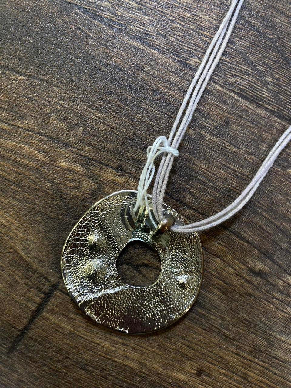 Vintage silver and purple abstract pendant necklace
