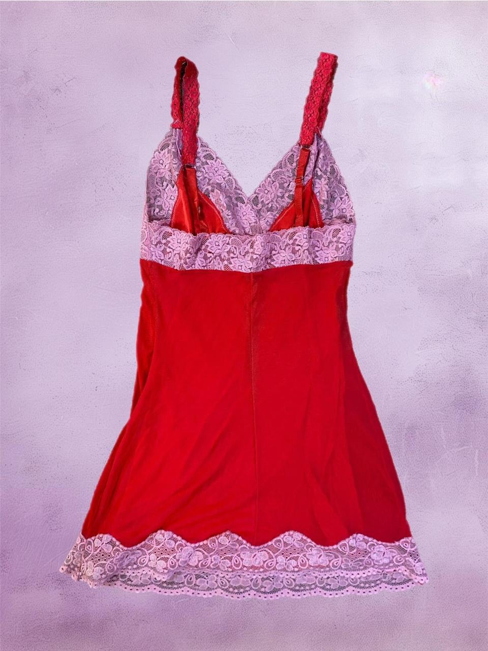 Red Lace babydoll slip dress