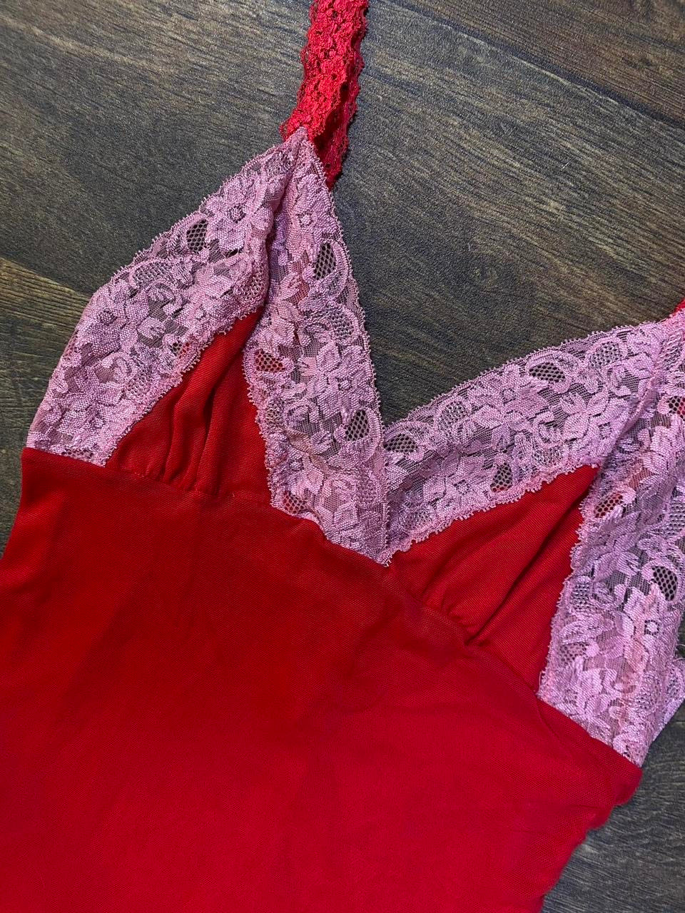 Red Lace babydoll slip dress