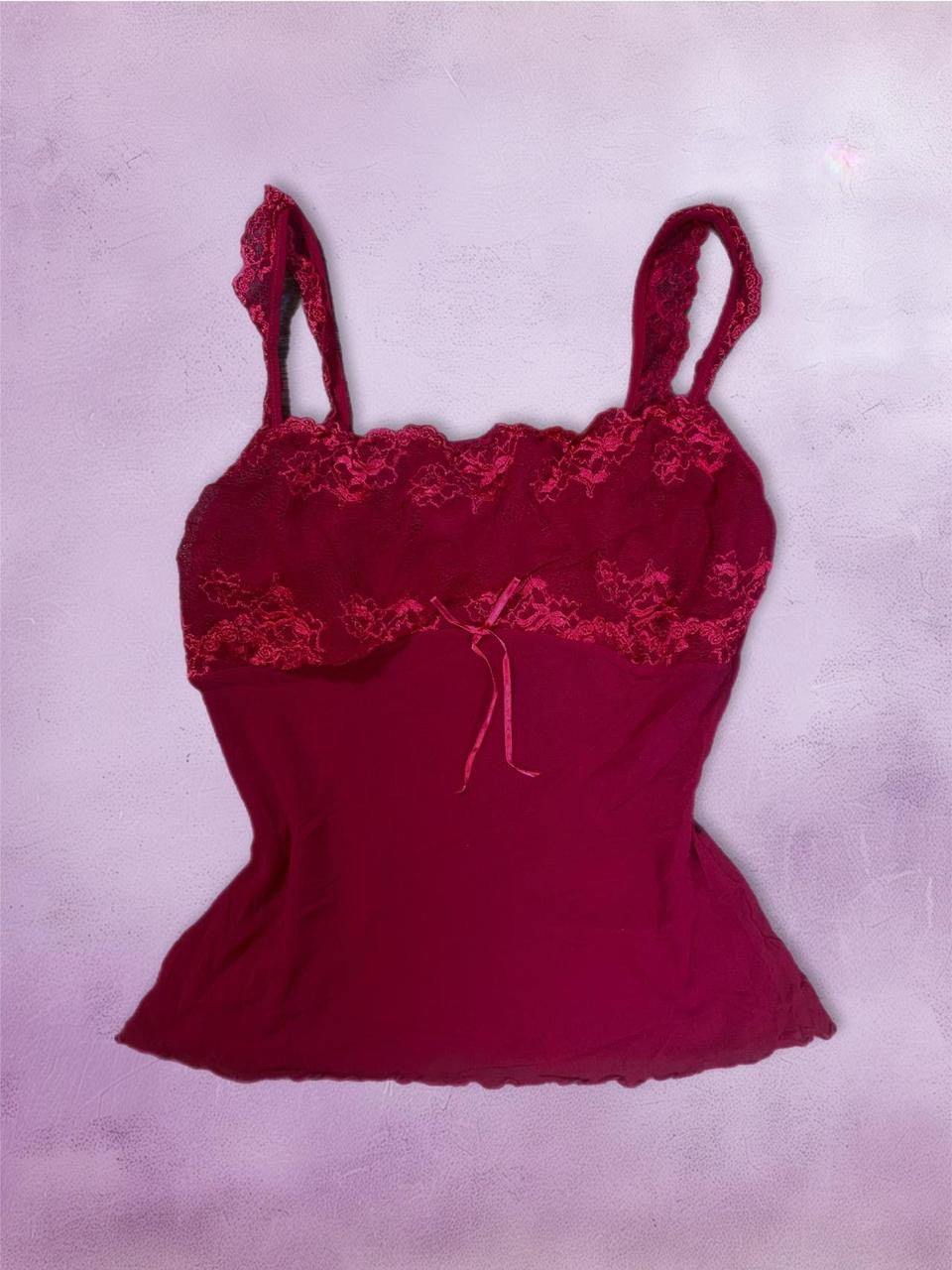 Red Lace cami top with adjustable straps