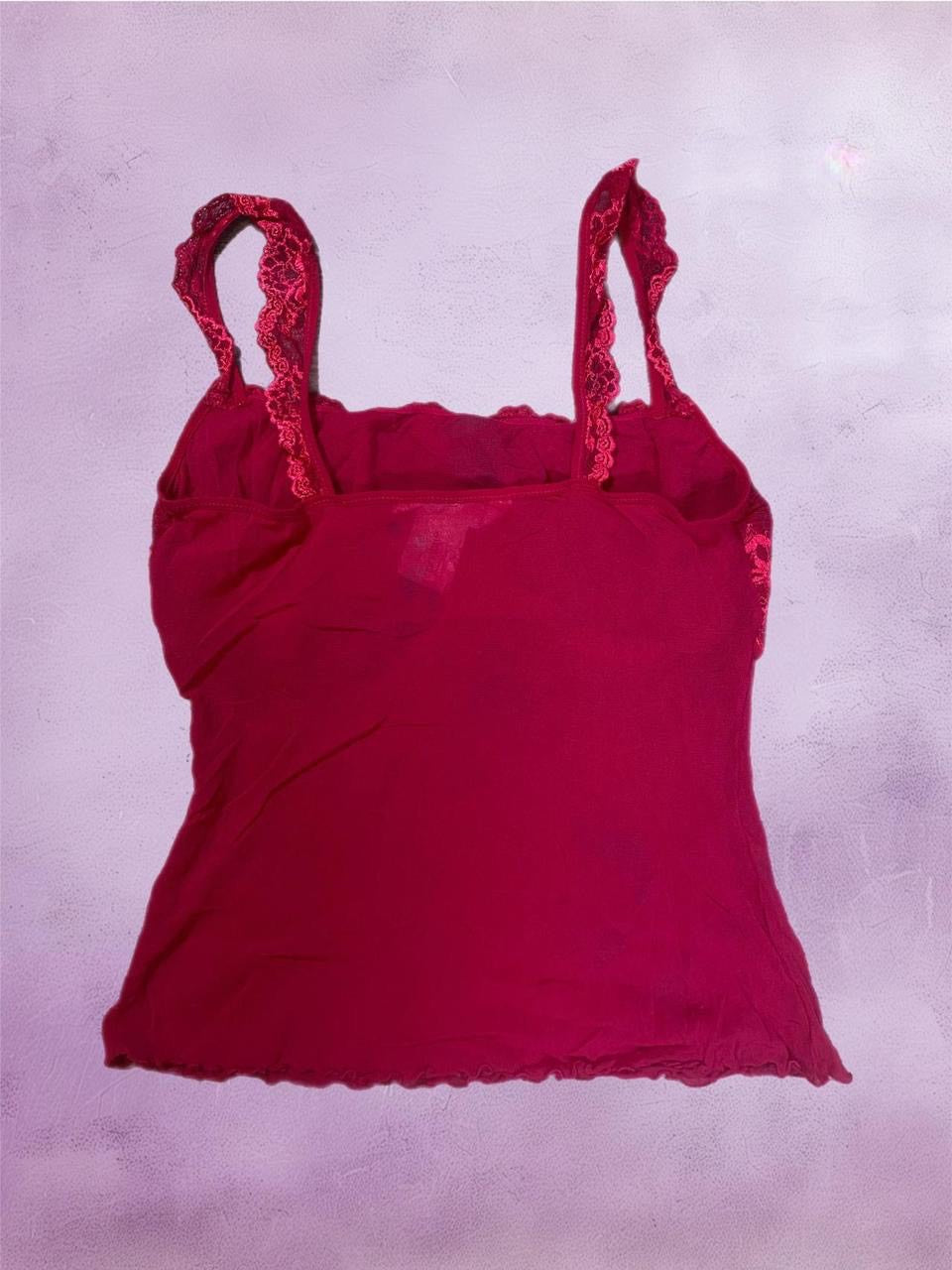 Red Lace cami top with adjustable straps