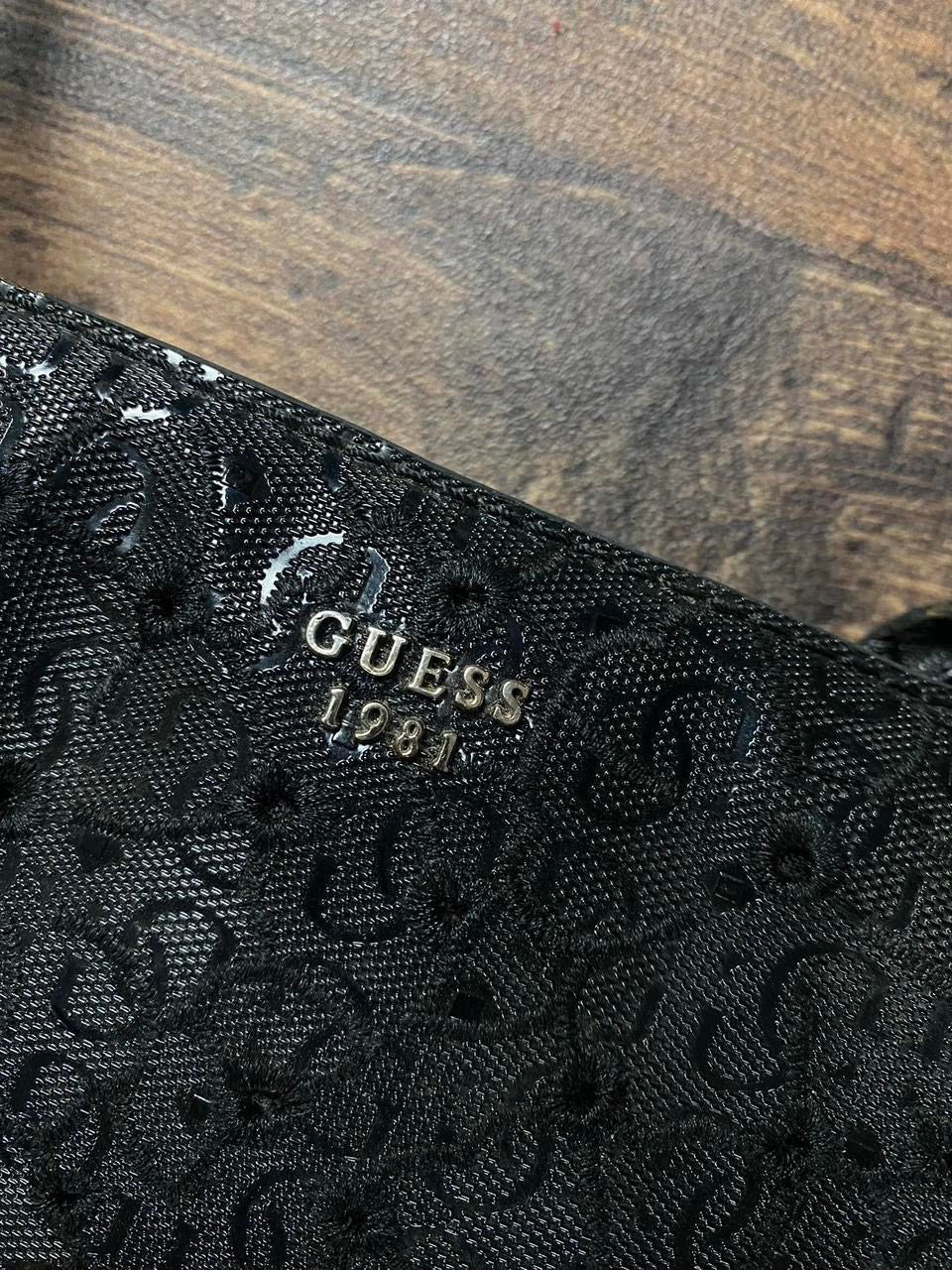 Glossy Black Guess shoulder bag